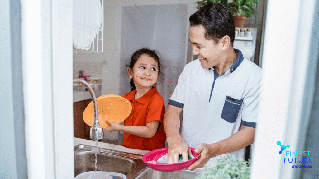 cuci piring habis makan di Finlandia