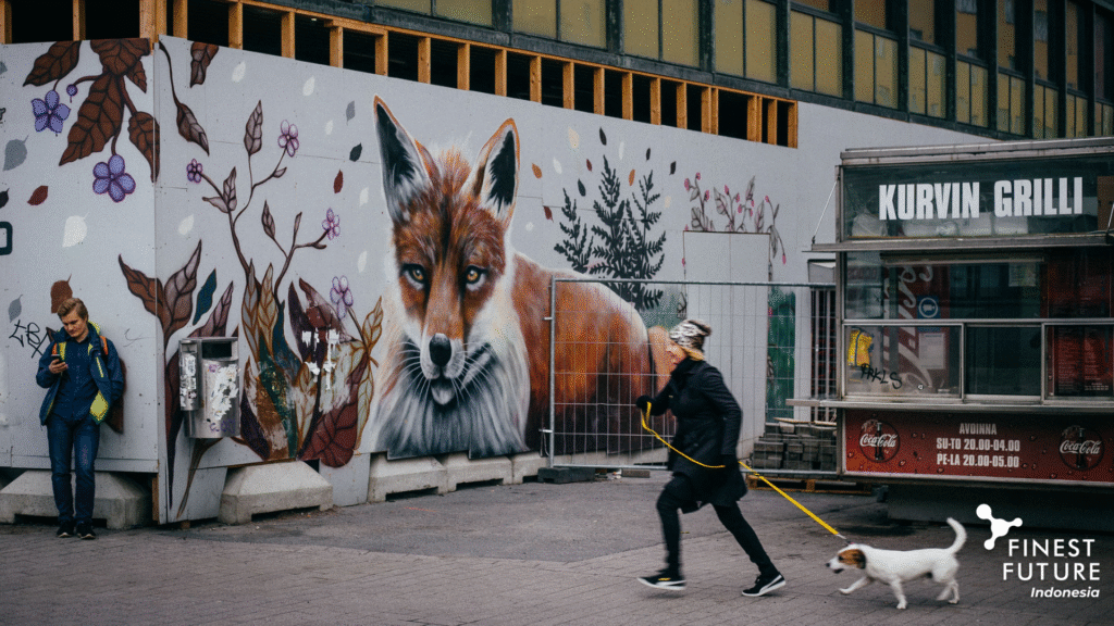 seni jalanan dan mural kota Helsinki